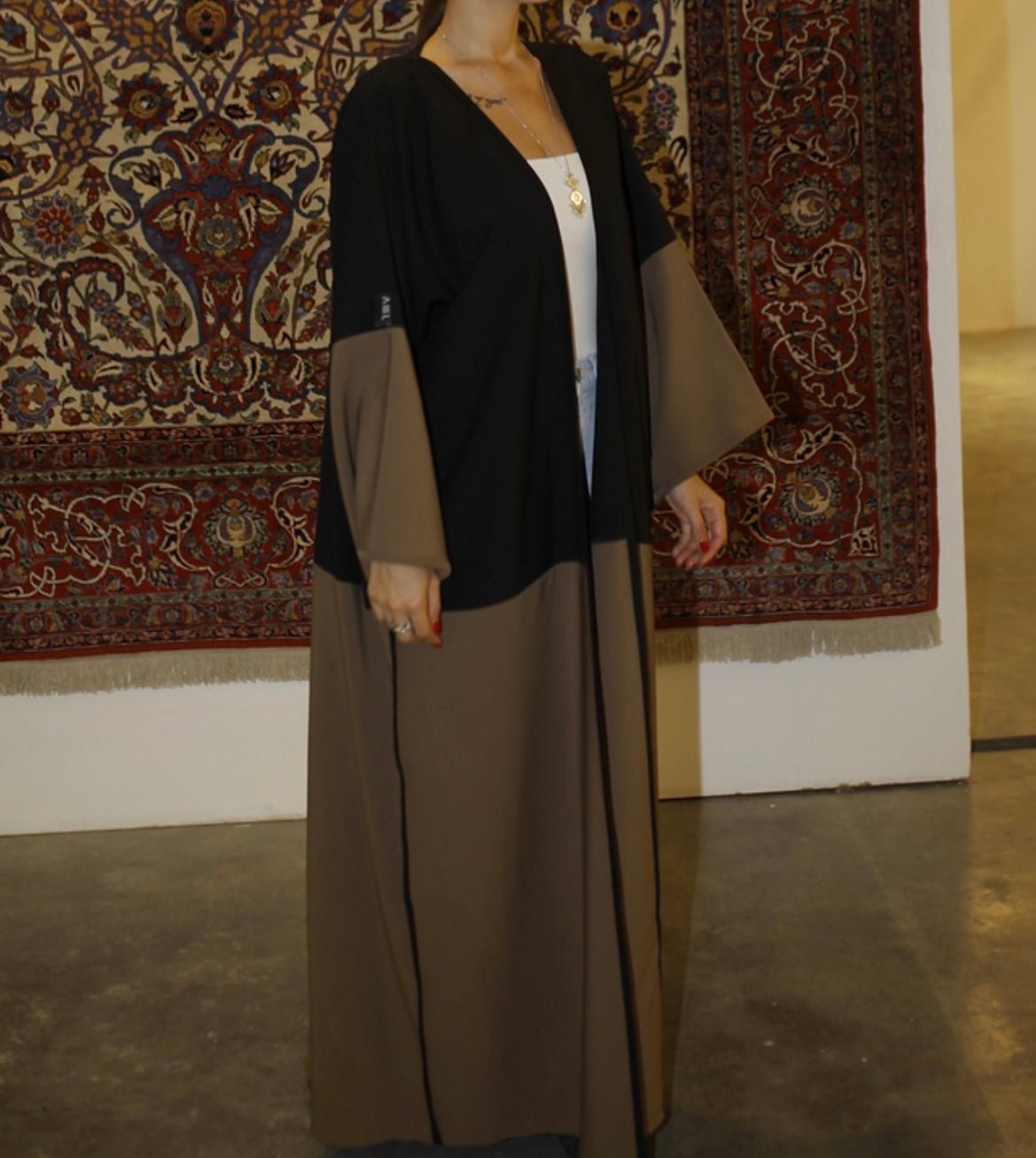 Two Toned Brown Abaya - Premium  from Sahara Soireé - Just €90! Shop now at Sahara Soirée